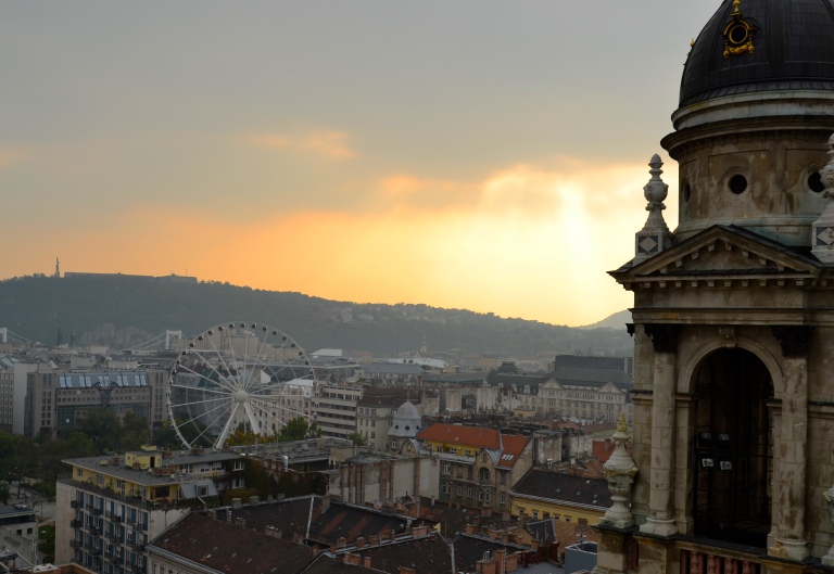 Sunset view from St. Stephen's Basilica, Budapest