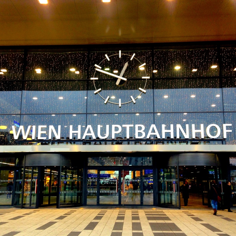 Vienna Train Station, where I bought my ticket to Prague, last leg of See the Word 2014